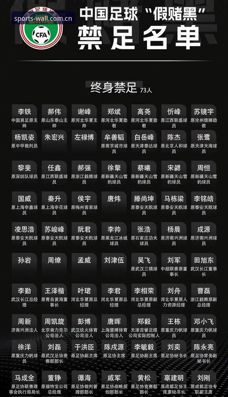 足协第三批禁足名单曝光,3大细节揭示中国足球反腐风暴走向